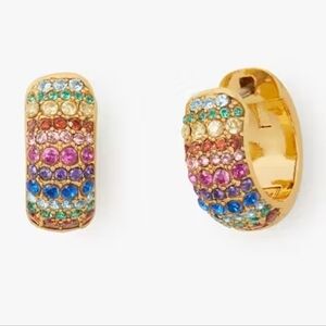 ✨️ Kate Spade On The Dot Pavé Huggies Rainbow  multi Earrings  ✨️ MSRP $98